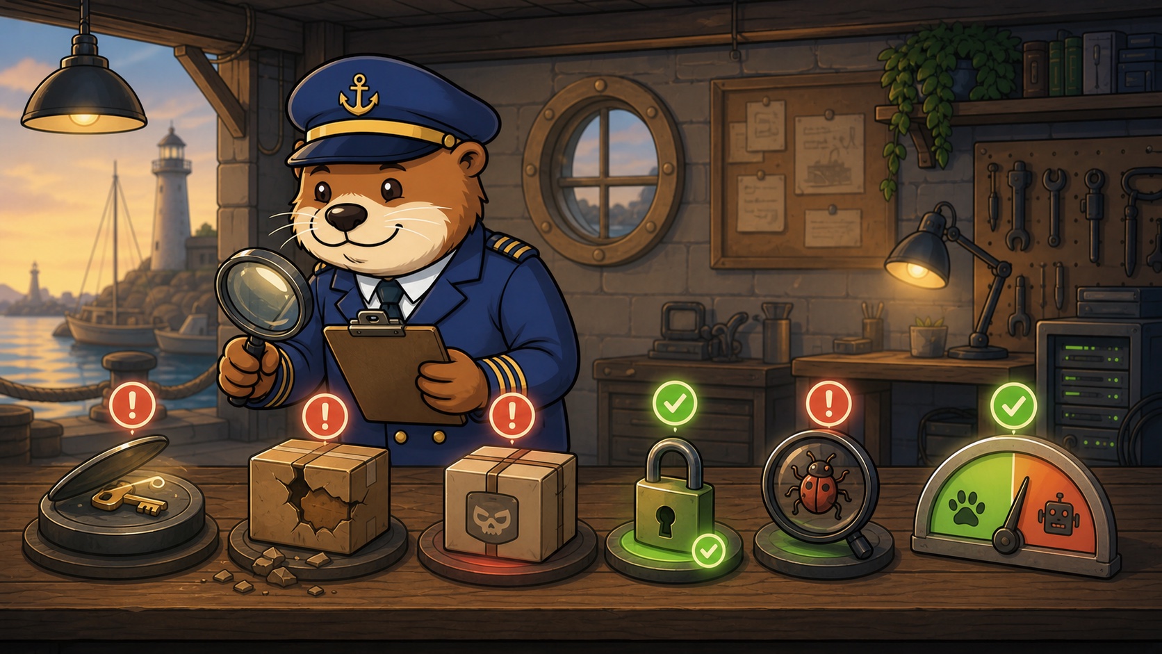 Autter inspecting secrets, dependencies, authentication, vulnerabilities, and code provenance