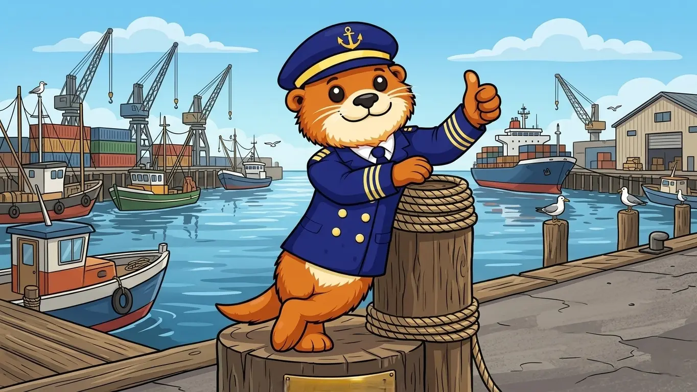 Captain Patch giving a thumbs up while sitting in a deck chair, looking relaxed for once